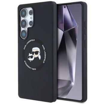 Karl Lagerfeld Silicone Double Heads And Circle Samsung Galaxy S25 Ultra MagSafe tok, fekete kép