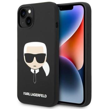 Karl Lagerfeld Silicone Karl&#039;s Head Apple iPhone 14 Plus Magsafe hátlap tok, fekete kép