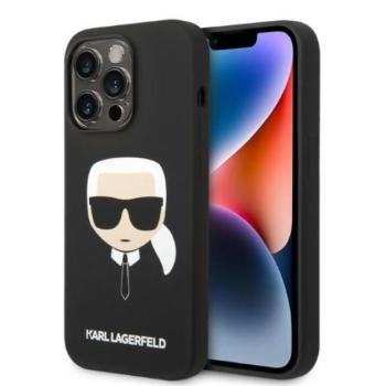 Karl Lagerfeld Silicone Karl&#039;s Head Apple iPhone 14 Pro Magsafe hátlap tok, fekete kép