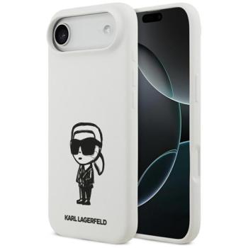 Karl Lagerfeld Silicone Karl Sketch &amp; Logo iPhone Air (2025) MagSafe kompatibilis hátlap tok, fehér kép
