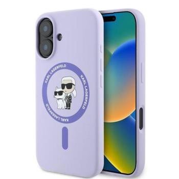 Karl Lagerfeld Silicone KC Heads Ring Apple iPhone 16 Plus hátlap tok, lila KLHMP16MSCMKCRHU kép