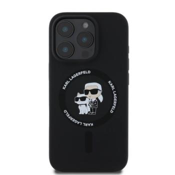 Karl Lagerfeld Silicone KC Heads Ring Apple iPhone 16 Pro hátlap tok, fekete KLHMP16LSCMKCRHK kép