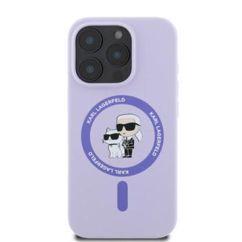 Karl Lagerfeld Silicone KC Heads Ring Apple iPhone 16 Pro Max hátlap tok, lila KLHMP16XSCMKCRHU kép