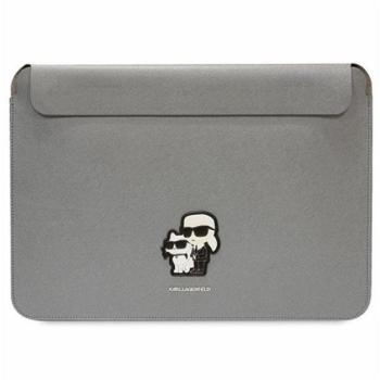 Karl Lagerfeld Sleeve Saffiano Karl&amp;Choupette KLCS16SAKCPMG 16&quot; laptop tok, ezüst kép