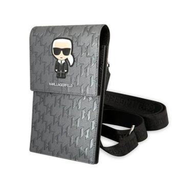 Karl Lagerfeld telefon táska KLWBSAMIPG ezüst ikonikus Karl Monogram Patch tok kép