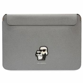Karl Lagerfeld tok KLCS16SAKCPMG 16&quot; ezüst Saffiano Karl&amp;Choupette kép
