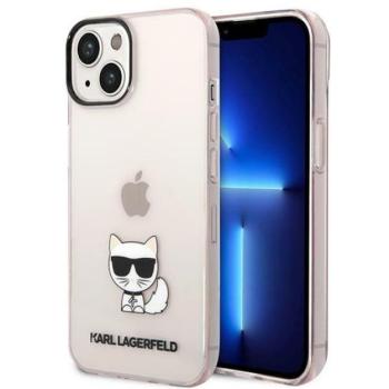 Karl Lagerfeld Transparent Choupette Body Apple iPhone 14 Plus hátlap tok, rózsaszín kép