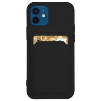 Kártyatartós szilikon tok dokumentumokkal Samsung Galaxy S22 + (S22 Plus) Fekete kép