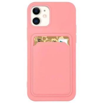 Kártyatartós szilikon tok Samsung Galaxy S22 + (S22 Plus) rózsaszín kép