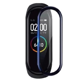 Képernyővédő üveg (3D full cover, 0.3mm, 9H) FEKETE Xiaomi Mi Band 6 kép