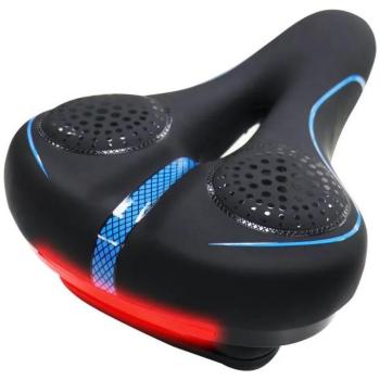 Kerékpáros / biciklis nyereg, ülés, beépített LED lámpával, FSBSD-232-1, fekete kép