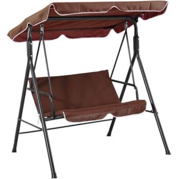 Kerti hintaágy, 3 személyes, árnyékolóval, barna kép