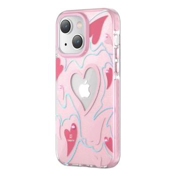 Kingxbar Heart Star Series tok iPhone 14 Plus tok hátlap tok rózsaszín szív kép