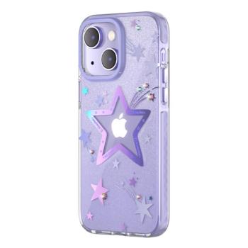 Kingxbar Heart Star sorozat tok iPhone 14 Plus tok hátlap lila csillag kép