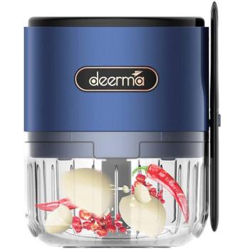 Konyhai aprító, daráló, vezeték nélküli, 40 W teljesítmény, 150 ml-es, hordozható, tölthető, Deerma JS100, sötétkék kép