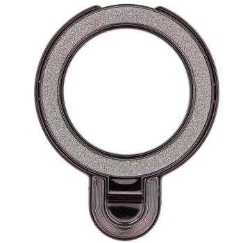 Kör alakú telefontartó kitámasztóval, csillámos fekete kép