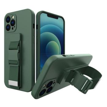 Kötél tok Gel TPU légzsák telefontok iPhone 11 Pro max sötétzöld kép