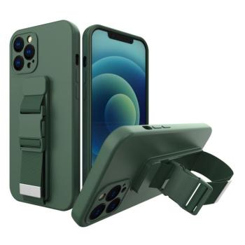 Kötél tok gél TPU légzsák telefontok iPhone 12 Pro max sötétzöld kép