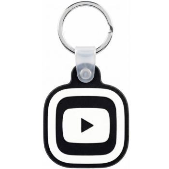 Közösségi média kulcstartó, NFC chippel, Youtube logóval, NFC Keychain, fekete/fehér kép