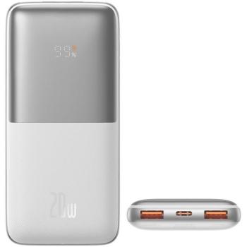 Külső akkumulátor, 10000 mAh, 20W, Okostelefonhoz és TabletPC-hez, 2 x USB aljzat, 1 x USB Type-C aljzat, LED kijelzővel, gyorstöltés, Baseus Bipow Pro, PPBD040102, fehér kép