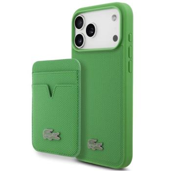 Lacoste Iconic Petit Pique Apple iPhone 17 Pro Max MagSafe tok + kártyatartó pénztárca, zöld kép