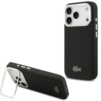 Lacoste Iconic Petit Pique Camera Stand Apple iPhone 17 Pro MagSafe tok kitámasztóval, fekete kép