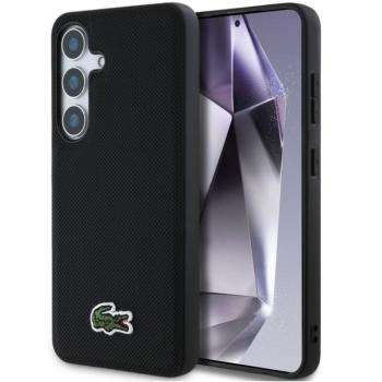 Lacoste Iconic Petit Pique Woven Logo Samsung Galaxy S25 MagSafe tok, fekete kép