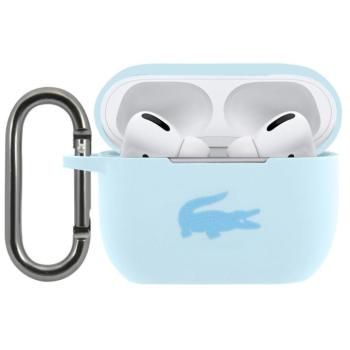 Lacoste Liquid Silicone Glossy Printing Logo AirPods Pro szilikon tok karabinerrel, kék kép