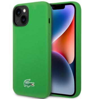 Lacoste Liquid Silicone Microfiber Croc Logo MagSafe iPhone 13 / 14 / 15 szilikon tok, zöld kép