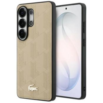 Lacoste Nomograme Gold Logo Samsung Galaxy S26 Ultra mágneses tok, MagSafe, bézs kép