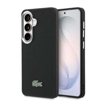 Lacoste Petit Pique Metal Logo Magnetic Samsung Galaxy S26 Plus hátlap tok, MagSafe, fekete kép