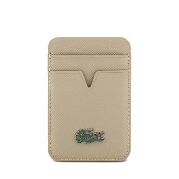 Lacoste PU Iconic Petit Pique mágneses kártyatartó, MagSafe, bézs kép