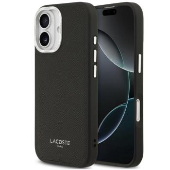 Lacoste PU Leather Champs Elysees Apple iPhone 17 MagSafe tok kameravédő peremmel, fekete kép