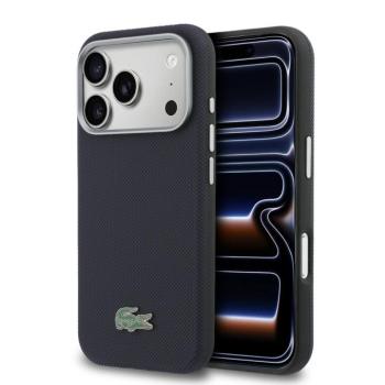 Lacoste PVC Petit Pique Semi Wrap Apple iPhone 17 Pro tok, MagSafe, kék-fekete kép