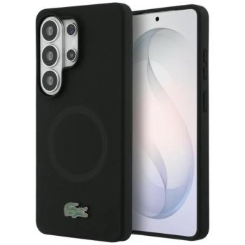 Lacoste Silicone Metal Croc Logo Samsung Galaxy S26 Ultra mágneses tok, MagSafe, fekete kép