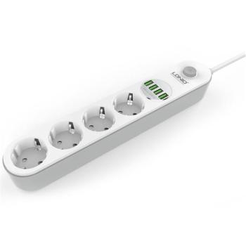 LDNIO hálózati elosztó (4 x aljzat, 4 x USB aljzat, 4 x 230 V, max. 5V / 10000mA, csúszásgátló + 200cm tápkábel) FEHÉR Huawei MediaPad M6 8.4 LTE, Huawei MediaPad M6 8.4 WIFI, Huawei Mate 30 kép