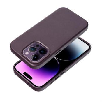 Leather Mag Cover IPHONE 15 PLUS sötétlila bőrtok kép