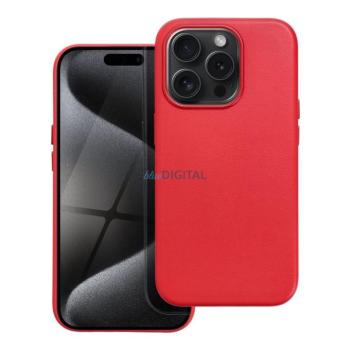 Leather Mag Cover IPHONE 15 PRO piros tok kép