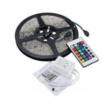 LED szalag, programozható, öntapadós, vízálló, vágható, távirányító, állítható fényerő és szín kép