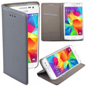 LG K3 telefon tok, könyvtok, oldalra nyíló tok, mágnesesen záródó, K100, szürke kép