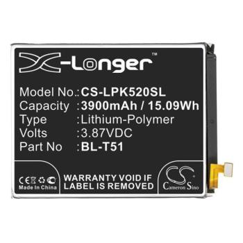 LG K42 / K52 / K62 / Q52, Akkumulátor, 3900 mAh, Li-Polymer, Cameron Sino, kompatibilis kép