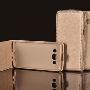 LG K5 X220 arany szilikon keretes vékony flip tok kép