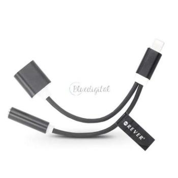 Lightning + USB adapter 3,5 mm jack füllhallgatóhoz - 2in1 - fekete kép
