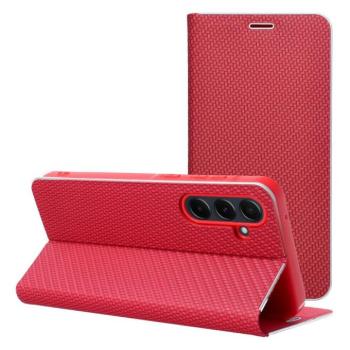 Luna Book Carbon Xiaomi Redmi Note 15 / Poco M8 5G flip tok kártyatartóval, piros kép