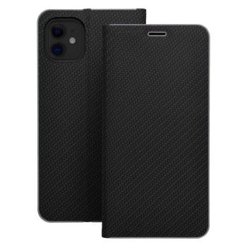 LUNA CARBON könyvtok iPhone 16e - fekete kép