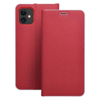 LUNA CARBON könyvtok iPhone 16e - piros kép