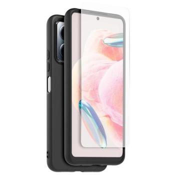 MADE FOR XIAOMI szilikon telefonvédő (ultravékony, matt + képernyővédő üveg) FEKETE Xiaomi Redmi Note 12 4G kép