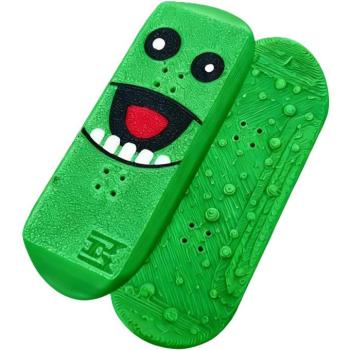 Mágneses csúszka, stresszoldó, ügyességi játék, szörny minta, Magnetic KickFlip SkateBoard Fidget, mintás/zöld kép