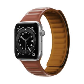 Mágneses szíj Watch 6/5/4/3/2 / SE (44mm / 42mm) mágneses szalag karkötő barna színben tok kép