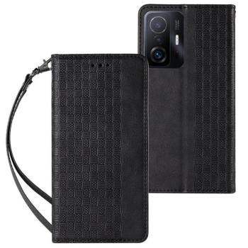 Mágneses tok pánttal Xiaomi Redmi Note 11 Pro Pouch Wallet + Mini Lanyard Pendant fekete kép